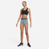 Nike Women's Pro 3" Shorts in Smoke Grey front view
