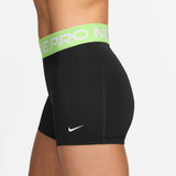 Nike Women's Pro 3" Shorts in Volt front view