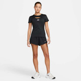 Nike Women's Dri-FIT One High-Waisted 3" 2-in-1 Shorts Black front view