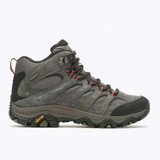 Merrell Men's Moab 3 Mid Waterproof Hiking Boots Beluga Green three-quarter view