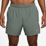The Nike Men's Dri-FIT Challenger 5 inch Brief-Lined Shorts in Clay Green