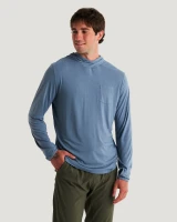 The Free Fly Men's Bamboo Lightweight Hoodie in the Pacific Blue Colorway