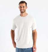 Free Fly Men's Bamboo Flex Pocket Tee Bright White front view