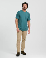 Free Fly Men's Bamboo Flex Pocket Tee in Heather Sea Pine
