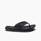 Reef Men's Swellsole Cruiser Flip Flops Black and Grey sole view