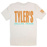 TYLER'S Heather Natural/Gold Track Tee Dallas back view