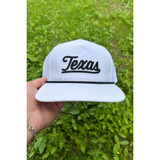 Burlebo Men's Texas Script Snapback in black angled side view