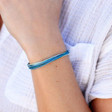 Pura Vida Blue Swell Bracelet colorway 229630 on wrist