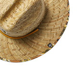 Hemlock Big Kids' Straw Lifeguard Hat natural tan color angled view