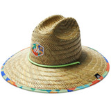 Hemlock Big Kids' Straw Lifeguard Hat in natural tan color, angled view