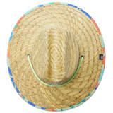 Hemlock Big Kids' Straw Lifeguard Hat in natural tan color, angled view