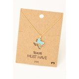 Fame Texas State Desert Pendant Necklace in gold tone metal