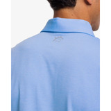Southern Tide Men's brrr°-eeze Heather Performance Polo Shirt in Ocean Blue front detail