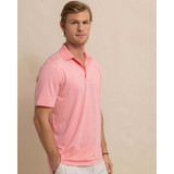 Southern Tide Men's brrr°®-eeze Heather Performance Polo Shirt in Heather Flamingo Pink colorway