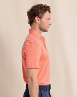 Southern Tide Men's brrr°-eeze Heather Performance Polo Shirt in Melon back