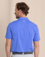 Southern Tide Men's brrr°-eeze Heather Performance Polo Shirt in Dazzling Blue back