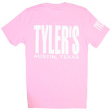 TYLER'S Heather Bubblegum Track Tee Austin detail view