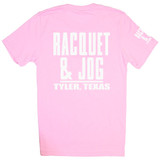 Racquet & Jog Heather Bubblegum Track Tee back view
