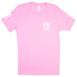 Racquet & Jog Heather Bubblegum Track Tee front view