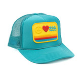 Local Beach Peace Love & Waves Trucker Hat