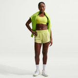 Nike Women's Dri-FIT One 3" Brief-Lined Shorts Light Lemon Twist side view