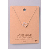 Fame Accessories rhinestone trim Texas state outline necklace in rose gold