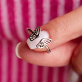 Pura Vida Fly Away Ring band detail angled view