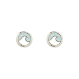 Pura Vida Open Enamel Wave Stud Earrings front view