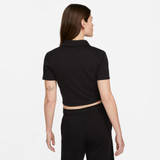 Nike Women's Sportswear Essential Crop Polo in Black colorway