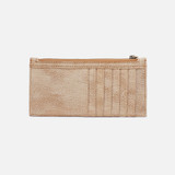 Hobo Carte Card Case in gold leather, angled view showing structure and design