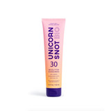 Unicorn Snot BioGlitter Sunscreen Lotion bottle with shimmering glitter formula