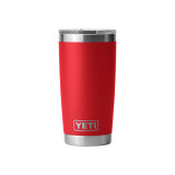 YETI Rambler 20 oz Tumbler in Rescue Red, studio view