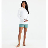 Free Fly Women's Bamboo Shade Hoodie II Bright White angled view