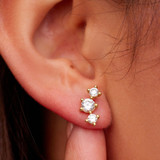 Pura Vida Estrella Gemstone Stud Earrings gold alternate angle