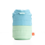 Puffin Drinkwear The Puffy Vest Koozie in seafoam and crater blue front view