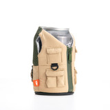 Puffin Drinkwear The Adventurer Koozie Taco Tan and Olive Green side view