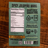 Noble Mick's Spicy Jalapeno Margarita Single Serve Cocktail Mix bottle displayed at angle