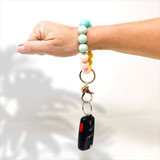 Stretches to fit any wrist Silicone Beaded Keychain Wristlet - Beach Days