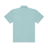 Texas Standard Men's Guayabera Libre Shirt Costa Teal front view