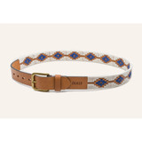 Zilker Belts Cowboy Belt in full wrap leather design, angled view
