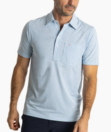 Criquet Men's Performance Players Polo - Hobby Stripe Light Blue