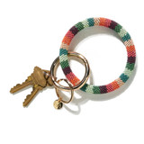 Ink & Alloy Seed Bead Key Ring - Chloe Stripe