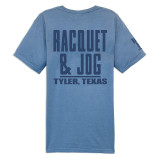Racquet & Jog Comfort Color Pocket Tee in Saltwater/Storm Blue
