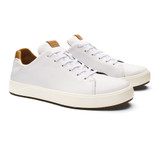 Olukai Men's Lae'ahi Li 'Ili Leather Sneakers in Bright White Olukai Men's Lae'ahi Li 'Ili Leather Sneakers in Bright White