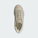 The Adidas Women's Gazelle Sneaker in Wonder Beige and Blue