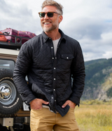 Criquet Men's Quilted Shacket in Black detail view