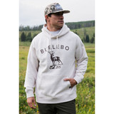 Burlebo Men's Est. 2015 Deer Fleece Hoodie in gray and black