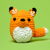 The Woobles Fox Crochet Kit straight on view finished piece