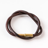 Tres Cuervos Flint Leather Wrap Bracelet - Brown
