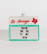 El Arroyo Yee to My Haw ornament featuring western-themed decorative design detail